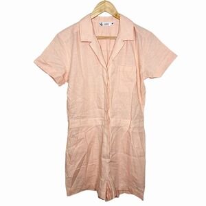 Carve Designs Linen Tencel Romper Peach Womens Small Granola Minimalist Travel